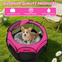 Dog Cat Playpen, Puppy Pet Crate Tent Cage - Rose / S(29"L x 29"W x 17"H) - image 2