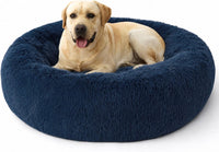 Bedsure SupportMax Calming Dog Beds Large Sized Dog Washable Pet Bed - Navy / XL(42x42x9)