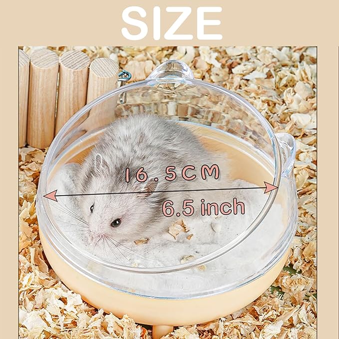 Meow&Woof Hamster Sand Bath Container, Large Sandbox Toilet Gerbil Batheoom, Tiny Chinchilla Dust Bathtub Sand Bath Box for Hamster Cage Accessories 6.5 Inch-Pink