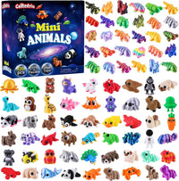 Celltestria 18PCS 3D Printed Skeleton Fidget Toys with Coffin Storage - 120Pcs Mini Animals