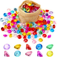 MARFOREVER 150 colorful acrylic pirate treasure gems with gunny bag - view 3