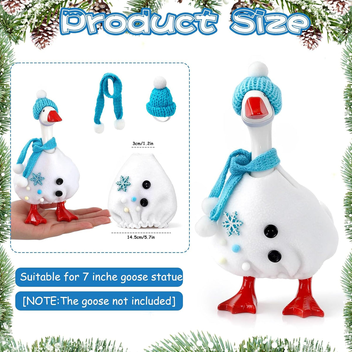 7 Inch Mini Desk Goose Outfits - Winter Color(snowman) - image 3