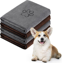 Chumia 4 Pcs Dog Towels for Drying - 16 x 32 Inch / Gray, Coffee