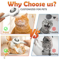 Cat Brushes for Indoor Cat, 6 in 1 Pet Steam Brush for Dog Cats Grooming Kit Supplies Hair Grooming for Long Short Hair Cats Dogs Massage & 2 Water Spray Modes Shedding Brush