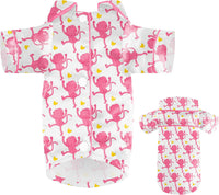 Dog Silk Pajamas Small Sized Dog Robe Satin Pjs with Belt – Essentials for Dogs - Pink Monkey / X-Large