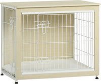 27" Dog Crate Furniture, Dog Kennel Indoor - White Oak / 32.5"L x 21.9"W x 25.6"H