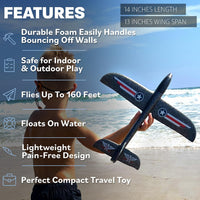 Foam Airplane Toy for Kids, Easy to Throw Glider Plane - 1 Plane Glider - image 4
