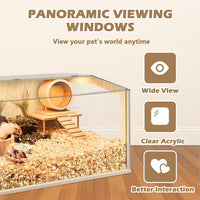 Hamster Cage Chewproof, Large Hamster Cages and Habitats - Natural Oak Wood / 40.0"L x 20.0"W x 20.0"H / Openable Window Roof - image 3