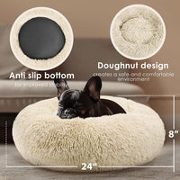 Hoewina Dog & Cat Bed for Indoor Cats - Light Brown / 24.0"L x 24.0"W x 8.0"Th - image 3