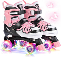 NEMONE Mermaid Adjustable Light up Roller Skates for Girls Boys – Fun for Kids & Family - G- Midnight Butterfly / Medium - Big Kid