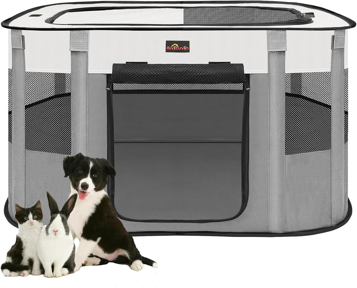 Dog Playpen, Pet Playpen, Foldable Kitten cage Puppy Play Pen - Grey / 1 / M