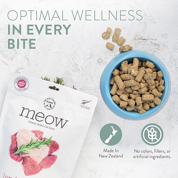Meow Freeze Dried Cat Food - Wild Venison Recipe, High Protein Treats, Meals & Toppers, Dry Cat Food, 9.9 oz