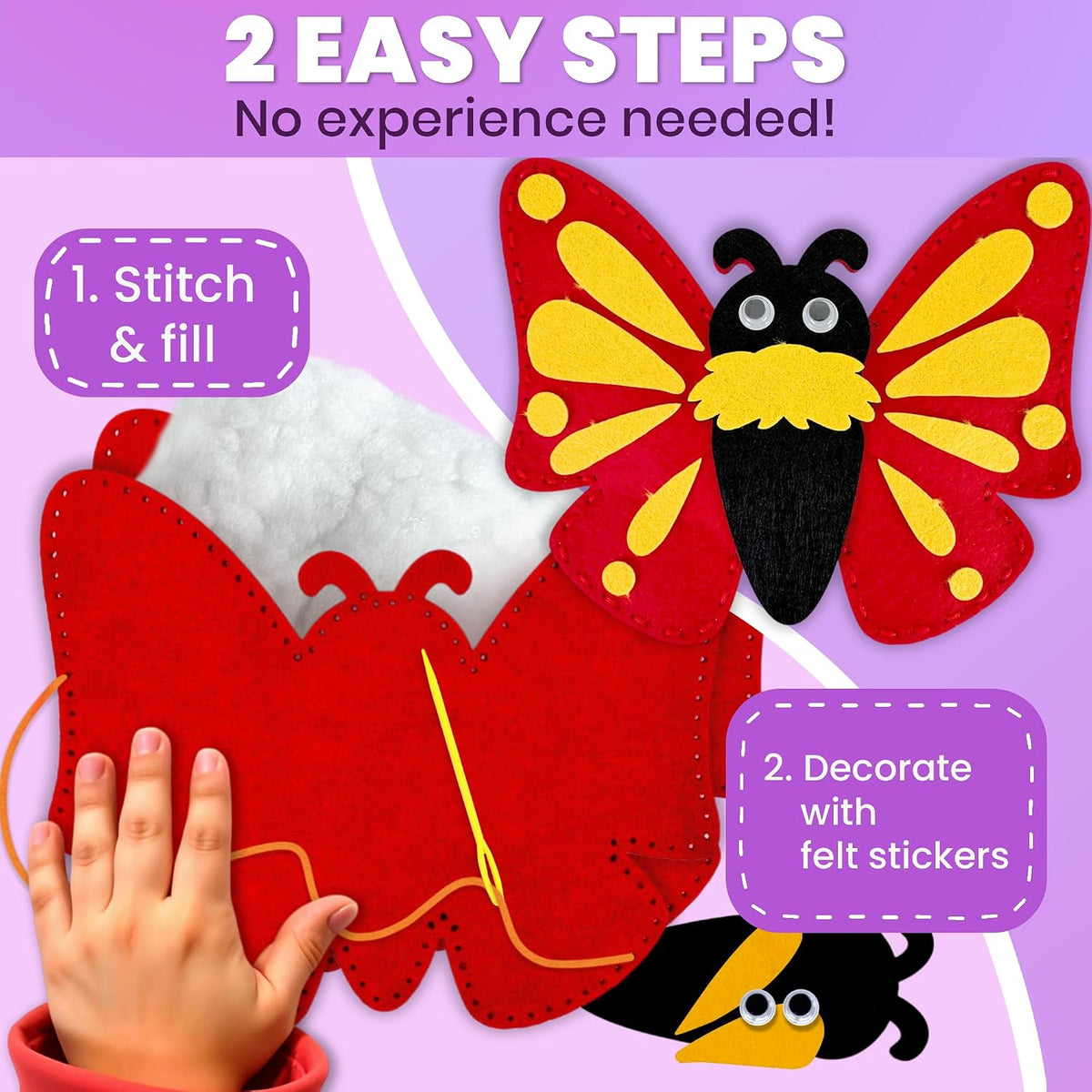 QUOKKA kids sewing kit with 12 felt toy projects and storage box - view 21