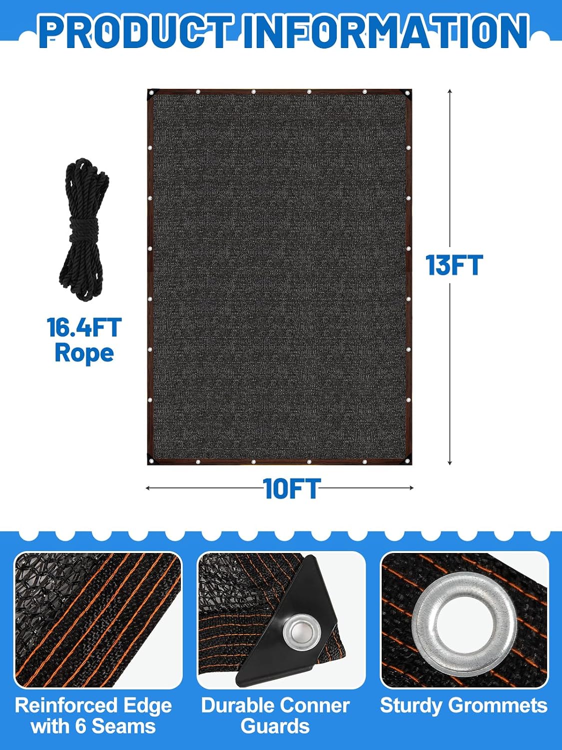 95% High Density Dog Kennel Shade Cover - 10x13ft - image 2