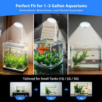 Mini Clip-On Aquarium Light 7W USB Dimmable Fish Tank Lamp with 3 - White - image 3