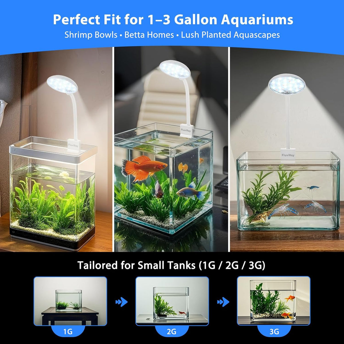 Mini Clip-On Aquarium Light 7W USB Dimmable Fish Tank Lamp with 3 - White - image 3