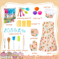 KAEGREEL Kids Baking Chef Set with Unicorn Apron and Mitt - 3 Animal Apron +6 Animal Model Cookie Cutters - image 3