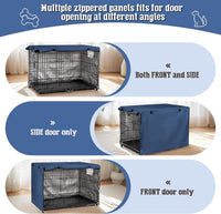kefit Dog Crate Cover, Privacy & Light-Blocking Cover for Wire Dog Kennel/Cage, Fits Standard 48" - Navy Blue / 48 inch - image 2