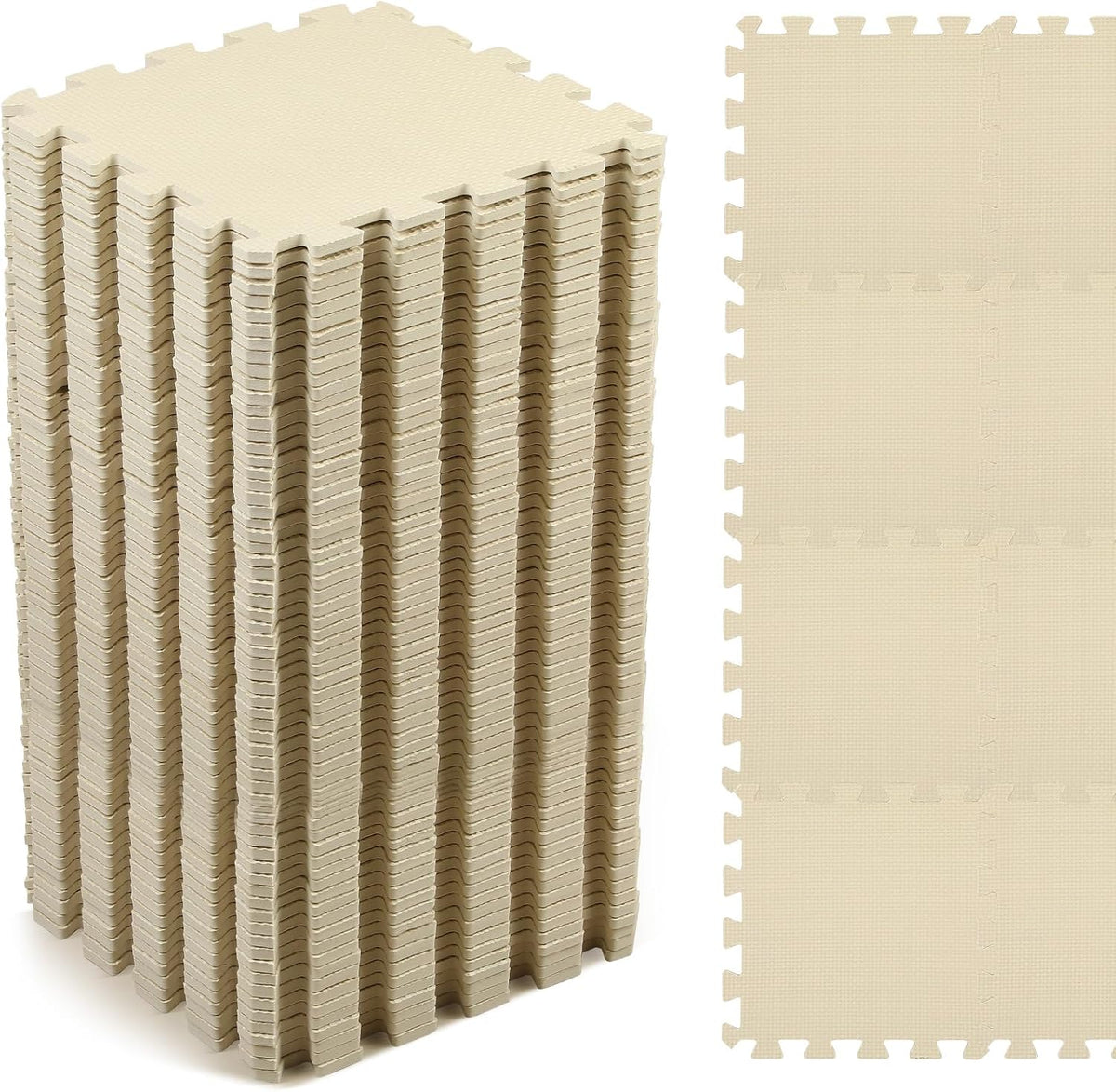 Nuanchu 60 PCS Kids Foam Puzzle Mat, Cream - White