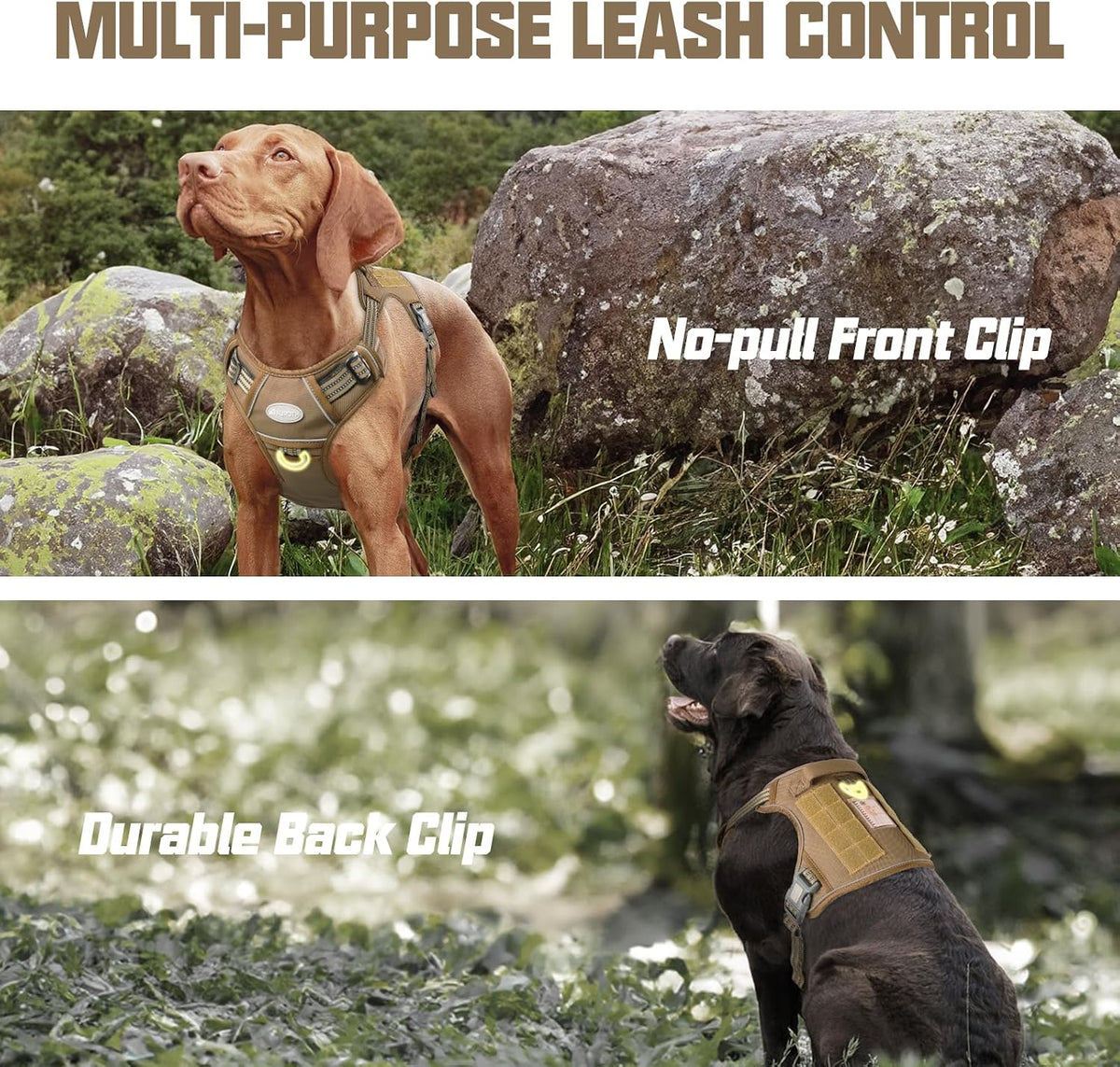 AUROTH Dog Harness for Large Dogs - Army yellow / L(Neck:18-29",Chest:24-37"),45-80 lbs - image 3