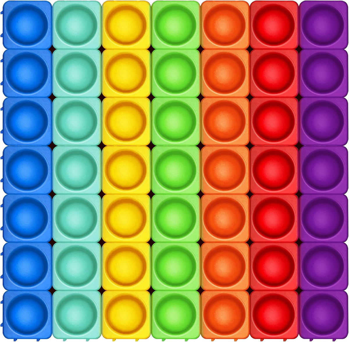 Candisplay giant silicone pop fidget blocks in red, yellow and green, 16 pieces - view 3