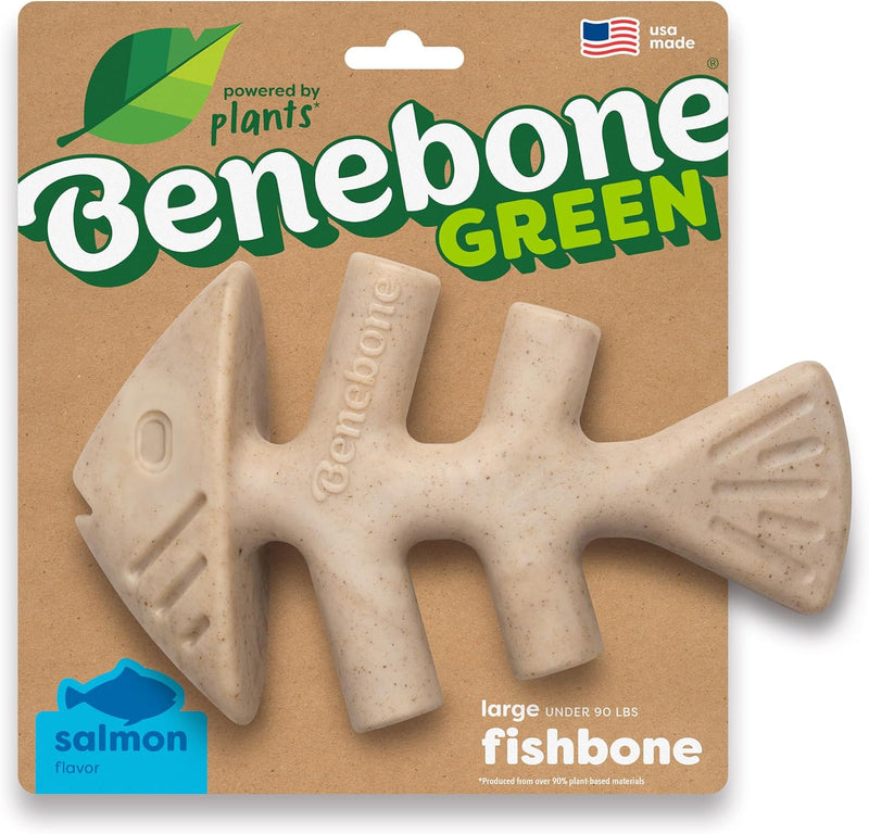 Benebone Plant-Based Fishbone Toy for Modest Chewers - Fishbone / Large