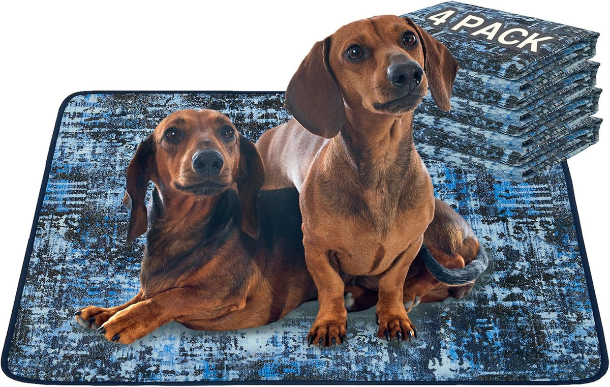 Washable Pee Pads for Dogs, Reusable Puppy Pads 36"x 41" 2 Pack – Essentials for Dogs - Tie Dye Blue / 36"*24"(Pack of 4)