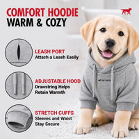 Tuff Pupper Dog Hoodie, Premium Quality Insulated Fabric - Heather Grey / Small (15-25 lbs) - image 3
