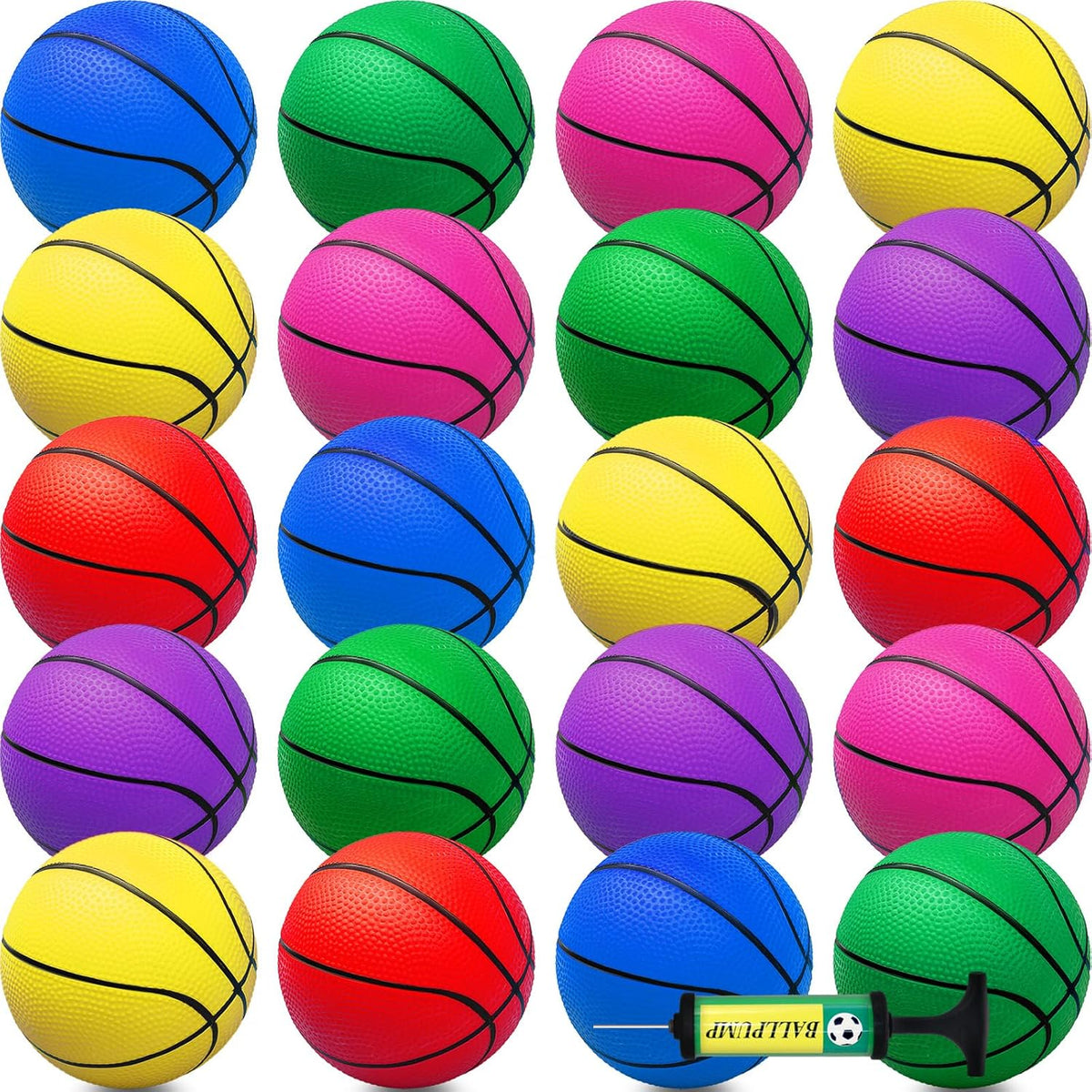 Oleitodh 42 piece colorful 5 inch mini basketball balls with air pump - view 4