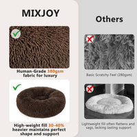 MIXJOY Orthopedic Dog Bed Comfortable Donut Cuddler Round Pet Beds - M(30’’x 30’’) / Chocolate - image 4