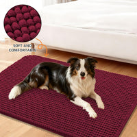Smiry Dog Door Mat for Muddy Paws 30x20 - 36"X24" / Burgundy - image 2