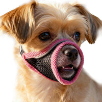Dog Muzzle, Soft Mesh Muzzles for Small Dogs - Cherry Red / L-Snout (6.9"- 7.7")