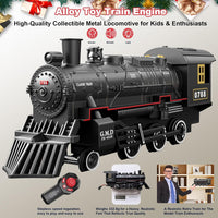 Electric Train Sets for Boys Girls Metal Alloy Christmas Trains Toys - Metallic Rc Train Gold - image 2