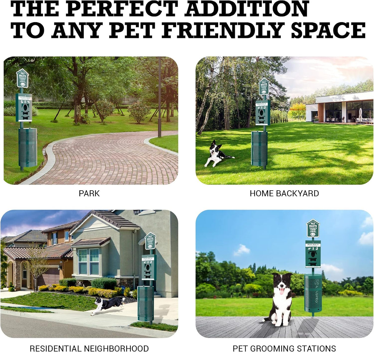 ALAGPRO Pet Waste Station Outdoor Dog Waste Station with Hand - Concrete Base Mount-Foot Pedal - image 4