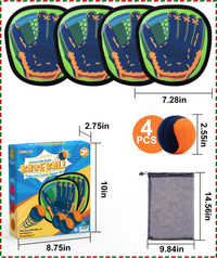 Toss and Catch Game with Soft Balls & Sticky Baseball Gloves - Green / 4 paddles 4 balls - image 2
