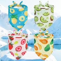 PUPTECK Dog Cooling Bandanas 4pcs Outfit - Fruits(Cooling Fabric) / Large (24"x17"x17")