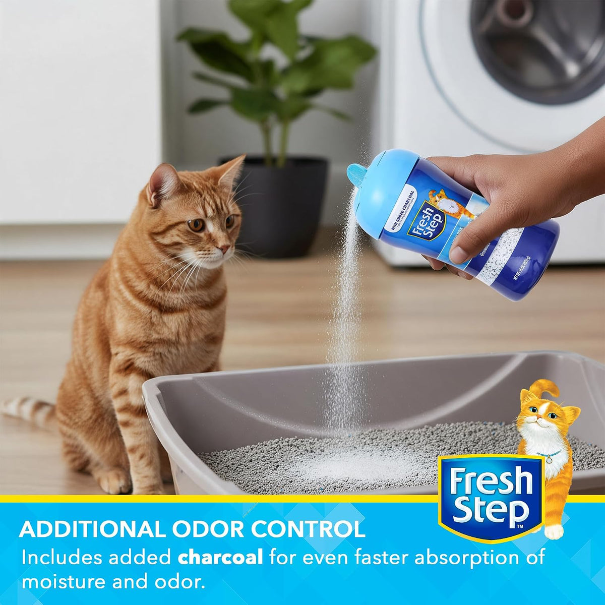Fresh Step Charcoal Odor Eliminating Cat Litter Box Powder - Unscented / 15 Ounce (Pack of 6) - image 4