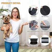 Bilibrara Dog Stairs for Small Dogs, Foldable Pet Steps for High Bed, Non-Slip 3-Step Cat Stairs with Storage, Condo and Fluffy Ball, Small Dog Indoor Ramp for Couch Window, 16'' H