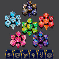 QMay 7 Sets Polyhedral Dice - 6 Colors a (42pcs)