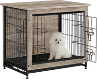 Feandrea 27.2" Dog Crate Furniture - Greige / 27.2"L x 20.1"W x 23.6"H