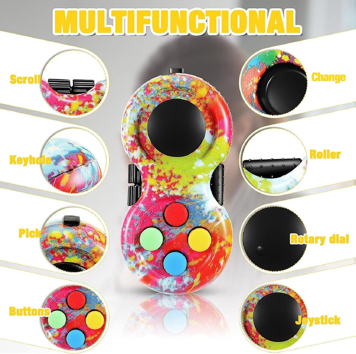 Skylety 2 Fidget Pad Game Controller Fidget Toy - Graffiti Style - image 3