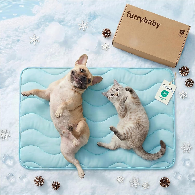 furrybaby Dog Cooling Mat, Self Cooling Mat for Large Dogs& Cats - Blue / 35“x24"(Medium)