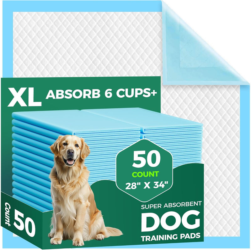 50 Count Dog Pee Pads Extra Large, 28" x 34" - 28"x34"-50 Count