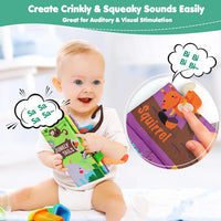 beiens Baby Books Toys, Tummy Time Touch and Feel Sensory Toys for Infant – Fun for Kids & Family - Jungle Tails-1 Book - image 4