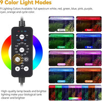 hygger 14W LED Aquarium Light, 12-18 Inch Fish Tank Light with Timer Auto On/Off, Sunrise Sunset Mode, Adjustable Brightness and Colors, Full Spectrum Light with Extendable Brackets for Freshwater