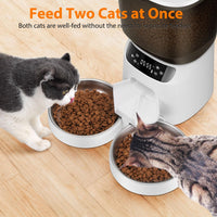Automatic Cat Feeders for Two Cats - White / Manual - image 2
