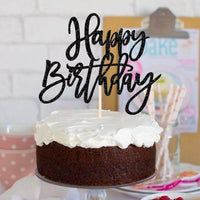 ZHUOWEISM 1 PCS Gold Happy Birthday & Anniversary Cake Topper – Fun for Kids & Family - Black - image 4