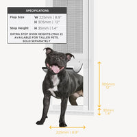 Hakuna Pets V2 Patio Pet Door Screen Insert Panel for Sliding Doors - Medium / White - image 2