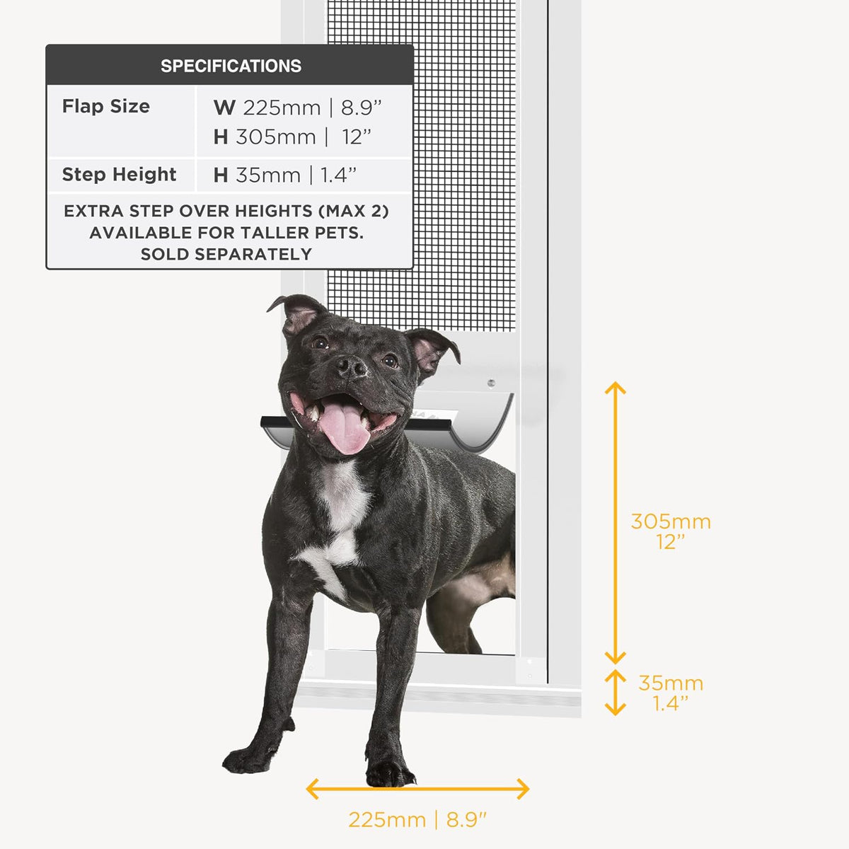 Hakuna Pets V2 Patio Pet Door Screen Insert Panel for Sliding Doors - Medium / White - image 2