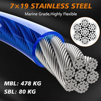XiaZ 30ft Tie Out Cable for Dogs, Dog Leads for Yard Chew Proof, Heavy Duty Pet Tie Out Cable for Large Dogs Up to 250lbs,Durable Dog Runner Tether Line for Outdoor,Yard